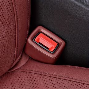 2-Pack PVC Car Seat Belt Buckle Covers, Vehicle Safety Belt Clasp Protective Cases, Universal Fit Interior Accessories (red)