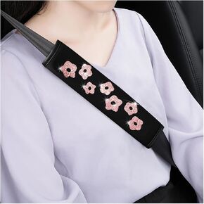 2PCS Bling Car Seat Belt Covers, Vehicle Safety Belt Shoulder Neck Pad, Automotive Interior Seatbelt Cushion Protector Decoration Accessories for Women, Universal Fit (Blue)
