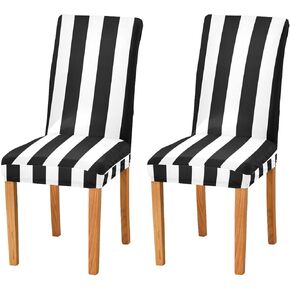 Kigai Black and White Stripes Congin Room Croach Conchse مجموعة من 2 ، قابلة للتمديد قابلة للإزالة قابلة للغسل المطبخ المطبخ حامي المطبخ للمطعم ، والفندق ، والاحتفال ، وزينة عيد الميلاد