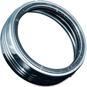 Kuryakyn 7785 Motorcycle Lighting Accent Accessory: 7" LED Halo Headlight Trim Ring for 1983-2019 Harley-Davidson Touring Motorcycles, Chrome , black