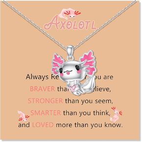 Cute Axolotl Necklace Animal Pendant Necklaces Axolotl Gifts for Axolotl Lovers Graduation Birthday Gift