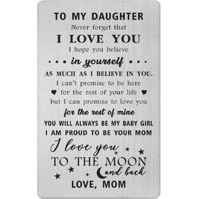 Daughter Gifts - Daughter Wallet Card Gift from Dad - Daughters Little Girl Unique Gifts for Graduation Birthday Christmas