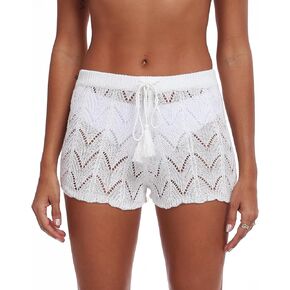 Women's Crochet Beach Cover Up Shorts with High Waist Bikini Summer Swimwear Coverups for women