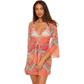 BECCA Women's Summer Sunrise Tunic, Tie Front, Casual, Beach Cover Ups