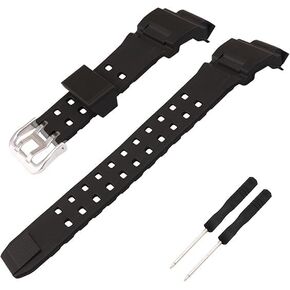 Resin Watch Band replacement for Casio G Shock 10455201 GW9400 GW-9400 GW-9400-1 GW-9400BJ-1 GW-9400J-1 RANGEMAN GW-9200 GW-9300 G-9400 Strap Wirstband accessories for Men and Women (Black)