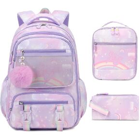 Kawaii Backpack Starry Rainbow Bookbag For Boy Girl