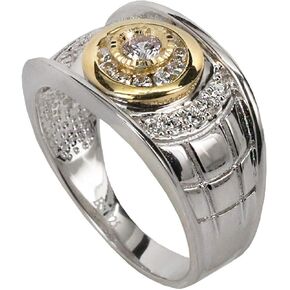 Solid 925 Sterling Silver Mens Ring - Iced Mens Pinky Ring - Sizes 7-13 Icy Hip Hop Ring
