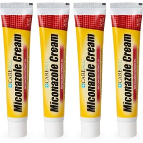 نترات Careall Miconazole 2 ٪ من الكريمة المضادة للفطريات 1.0 أوقية. (4 عبوات) ، يشفي معظم أقدام الرياضيين ، حكة جوك ، دودة ، مقارنة بالعلامة التجارية الرائدة