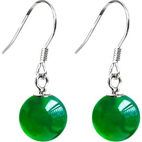 925 Sterling Silver Round Opal Dangle Drop Earrings Ear Hook White Gold Plated Fashion Jewelry Gift, WK90134