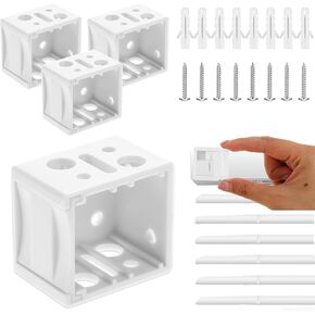 4 Pack Blind Brackets 1 Inch Window Blinds Headrail Holders White Profile Box Mounting Bracket Mini Blinds Box Mounting Bracket