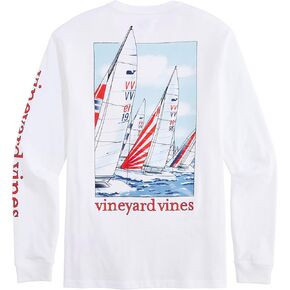 vineyard vines Men's Painted Sailboat Race Long-Sleeve Tee