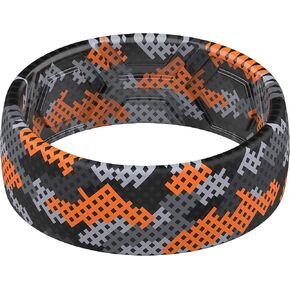 ThunderFit Silicone Wedding Ring for Men, Printed Design 8.1mm Wide 2mm Thick
