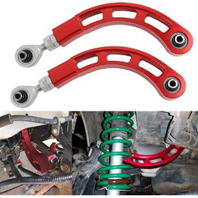 Adjustable Rear Bearing Camber Arm Kit Compatible with 2002-2006 2008-2017 Mitsubishi Lancer (Red)