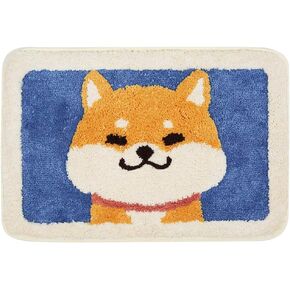 Bath Mat Cute Shower Rug, Luxury Shaggy High Absorbent and Anti Slip, Machine Washable Fit for Bathtub, Shower and Bath Room, (17.71"x 25.59", Cute Dog)