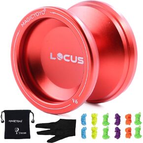 Professional Responsive Yoyo for Kids, Teens Adults Yoyos Toy, MAGICYOYO V6 Locus Yoyo Ball Metal with Glove+ 5 Yo-yos Strings+ Pouch, Yo-yo for Kids Beginners to Advanced, Black with Magic Symbol in Kuwait