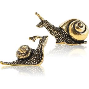 تمثال Snail Snail 2pc - النحاس المصغر النحاس والنحاس النحاس النحاسي - حديقة البركة في الهواء الطلق وديكور المنزل