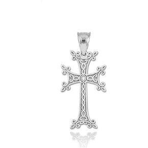 Claddagh Gold Dender Jewelry Fine 925 Sterling Silver Armenian Cross Charm arndant