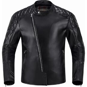 سترة الدراجات النارية من Iron Jia's Leather للرجال بوو سترة جلدية أسود مع Ce Armor Armor Rustant Biker Jacket Rovenproof (X كبير)