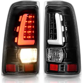 مجموعة مصباح DWVO Tail متوافقة مع 1999-2006 Chevy Silverado 1500/2500 ، 01-06 Silverado 1500HD/2500HD/3500 ، 99-02 GMC Sierra 1500 2500 3500 LED LED LED LID