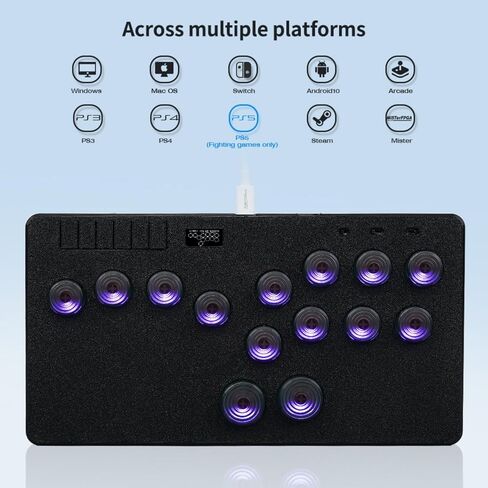 BITFUNX Gaming Keypad, Arcade Stick 13Keys Sallybox Leverless Controller - Supports SOCD & Hot Swap, Versatile Control Switches, Custom RGB & TURBO, for XBOX ONE/PS5/PS4/Switch with Fighting Board in Saudi Arabia