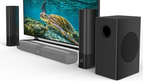 Saiyin Sound Bars for TV, 24 Inches Sound Bar with HDMI(ARC), Optical, AUX and Bluetooth Inputs, Soundbar for TV and Surround Sound System in Saudi Arabia