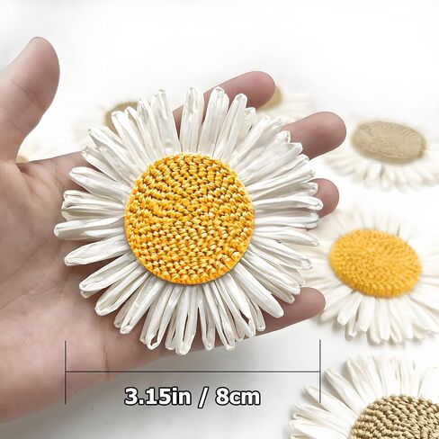 YIXIPAZH Flower Charms for Bogg Bag, Cute Decorative Charm Compatible with Bogg Bag Original All Models,Raffia Flower Accessories Charm, Daisy Charms Insert Decorative for Handbag Beach Tote Bag in Saudi Arabia