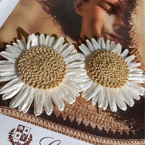 YIXIPAZH Flower Charms for Bogg Bag, Cute Decorative Charm Compatible with Bogg Bag Original All Models,Raffia Flower Accessories Charm, Daisy Charms Insert Decorative for Handbag Beach Tote Bag in Saudi Arabia
