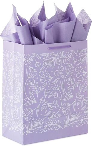 Hallmark 9" Medium Gift Bag with Tissue Paper (Pink Glitter Stripes) for Birthdays, Mothers Day, Baby Showers, Easter, Bridal Showers or Any Occasion in Kuwait