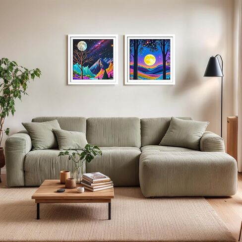 Diamond Painting Wood Frames, Diamond Art Frames for 12X12 Inch (30X30CM) Diamond art Paintings, Wood Frame with Mat (Black,2 Pack) in Kuwait