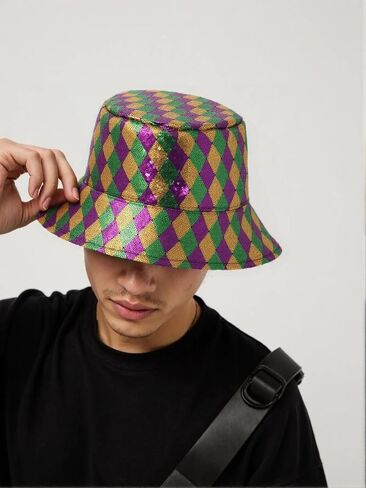 Sequin Bucket Hat Reversible Wide Brim UV Protection Fishing Hiking Foldable Summer Sun Hat Beach Travel Party Hat in Saudi Arabia