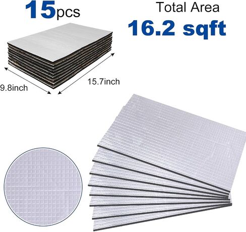 Car Heat Sound Deadening Insulation Mat - 394 Mil 8.6 Sqft Auto Audio Deadener Foam for Auto Hood Engine Roof Door and Trunk in Saudi Arabia