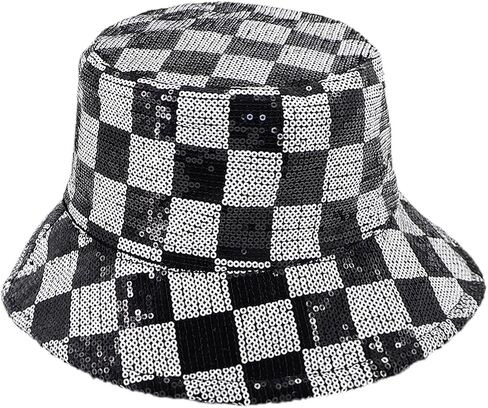 Sequin Bucket Hat Reversible Wide Brim UV Protection Fishing Hiking Foldable Summer Sun Hat Beach Travel Party Hat in Saudi Arabia
