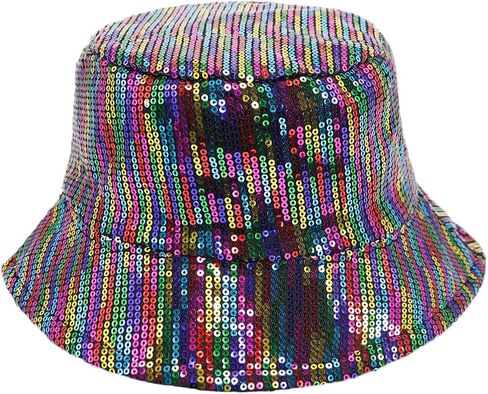 Sequin Bucket Hat Reversible Wide Brim UV Protection Fishing Hiking Foldable Summer Sun Hat Beach Travel Party Hat in Saudi Arabia