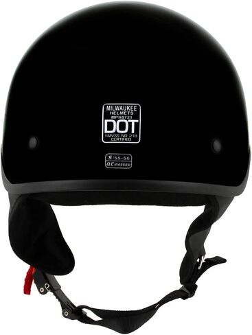 Milwaukee Helmets MPH9719DOT Momentum DOT Black Half Face Motorcycle Bikers Helmet w/Drop Down Visor - Large in Saudi Arabia