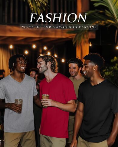 RIYIPER 4 Pack Men's Big and Tall V Deck Therts ، Raglan Short Sleeve 30 ٪ من القطن الضخم الحجم الكبير الصيفي الأساسي in Kuwait