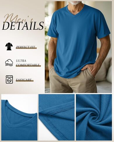 RIYIPER 4 Pack Men's Big and Tall V Deck Therts ، Raglan Short Sleeve 30 ٪ من القطن الضخم الحجم الكبير الصيفي الأساسي in Kuwait
