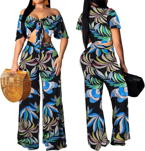 Women Sexy Swimsuit And Cover Up Set Wide Leg Jumpsuit Spaghetti Strap Top Long Pants Summer Beach Sets in Kuwait