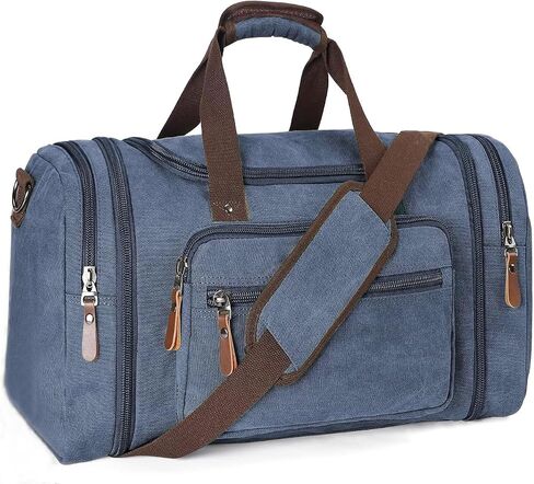 Sechunk Duffle Bag Canvas Large Outdoor Shoulder Bag Overnight Handbag Travel Tote Luggage Weekender Bag in Kuwait