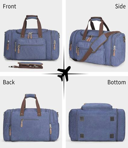 Sechunk Duffle Bag Canvas Large Outdoor Shoulder Bag Overnight Handbag Travel Tote Luggage Weekender Bag in Kuwait