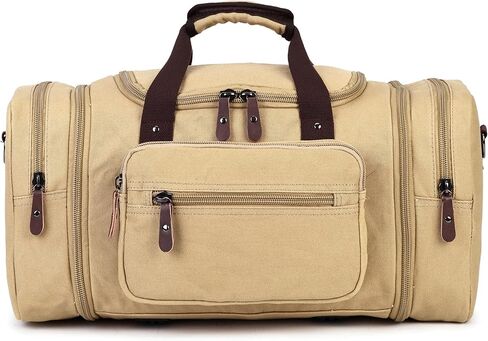Sechunk Duffle Bag Canvas Large Outdoor Shoulder Bag Overnight Handbag Travel Tote Luggage Weekender Bag in Kuwait
