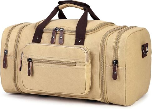 Sechunk Duffle Bag Canvas Large Outdoor Shoulder Bag Overnight Handbag Travel Tote Luggage Weekender Bag in Kuwait
