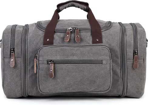 Sechunk Duffle Bag Canvas Large Outdoor Shoulder Bag Overnight Handbag Travel Tote Luggage Weekender Bag in Kuwait