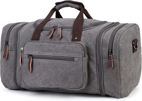 Sechunk Duffle Bag Canvas Large Outdoor Shoulder Bag Overnight Handbag Travel Tote Luggage Weekender Bag in Kuwait
