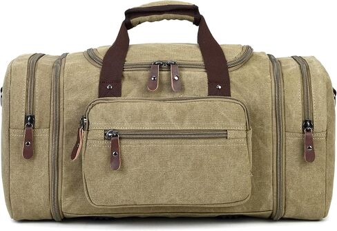 Sechunk Duffle Bag Canvas Large Outdoor Shoulder Bag Overnight Handbag Travel Tote Luggage Weekender Bag in Kuwait