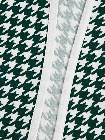 Wdirara Women's Plus Size Houndstooth مفتوح الأمام السترة طويلة الأكمام in Kuwait