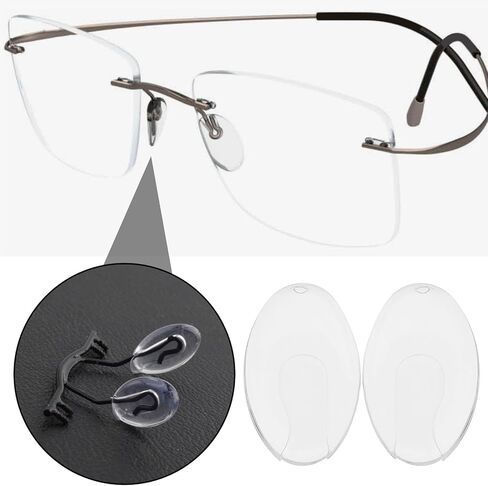 ECSiNG 10 Pairs Insert Nose Pads Glasses Nose Pads Replacement Part Silicone Eyeglass Nosepads Compatible with Silhouette Rimless Glasses Eyewear in Kuwait