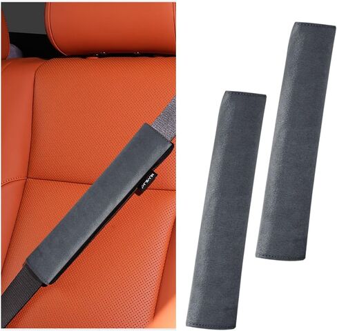 zipelo Car Seat Belt Pad, 2PCS Comfortable Vehicle Seatbelt Strap Cover for Neck & Shoulder Protection, Soft Automotive Interior Accessories, Universal for SUV Sedan Truck (Gray) in Saudi Arabia