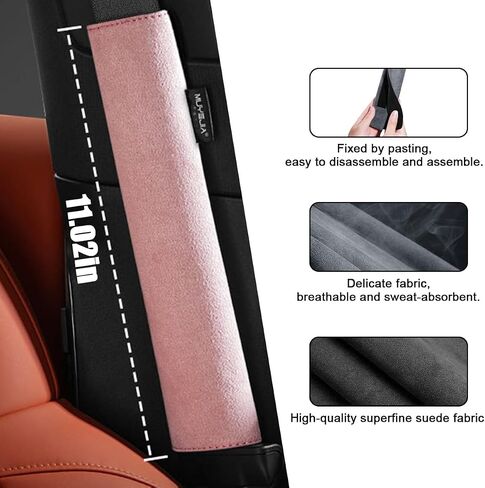 zipelo Car Seat Belt Pad, 2PCS Comfortable Vehicle Seatbelt Strap Cover for Neck & Shoulder Protection, Soft Automotive Interior Accessories, Universal for SUV Sedan Truck (Gray) in Saudi Arabia