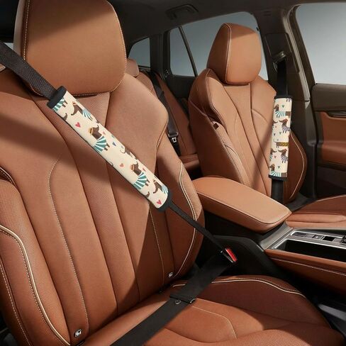 2PCS Stylish Car Seat Belt Cover Soft Comfortable Shoulder Protection Cushion Strap Pads for Adults Universal Car Accessories (Dachshunds Dogs) in Saudi Arabia