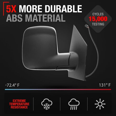 Driver Side Mirror Compatible with 2008-2015 Chevrolet Express & GMC Savana 1500, 2008-2023 Express & Savana 2500 3500- Heated, Manual Folding, Dual Glass, 8H6P - OEM 15227418, 9551853, GM1320396 in Saudi Arabia